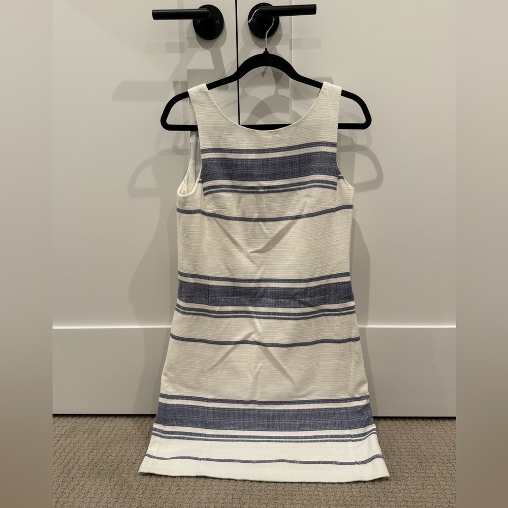 Striped Sleeveless Dress - Blue and White